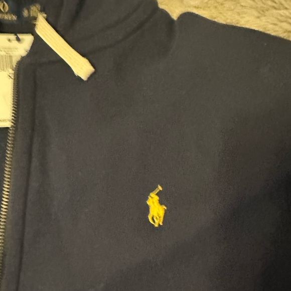 NWT -POLO RALPH LAUREN LONG SLEEVE THICK COTTON ZIP UP HOODIE SIZE XL COLOR NAVY - Picture 4 of 7